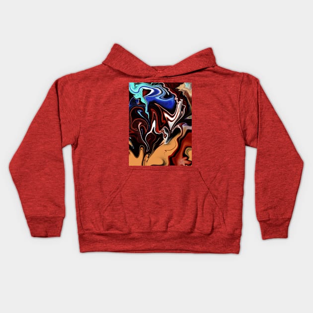 Abstract gold & blue flames Kids Hoodie by v_art9